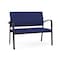 Lesro Newport 2 Seat Tandem Seating Metal Frame No Center Arms, Black, OH Cobalt Upholstery NP1501 - alternate 1